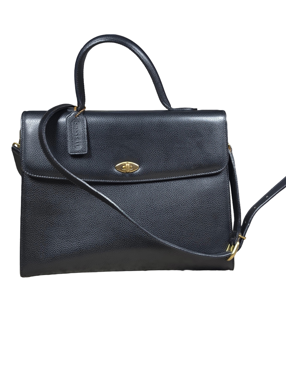 Coach Madison Copley Vintage Bag 4414 Black Leather Top Handle Italy